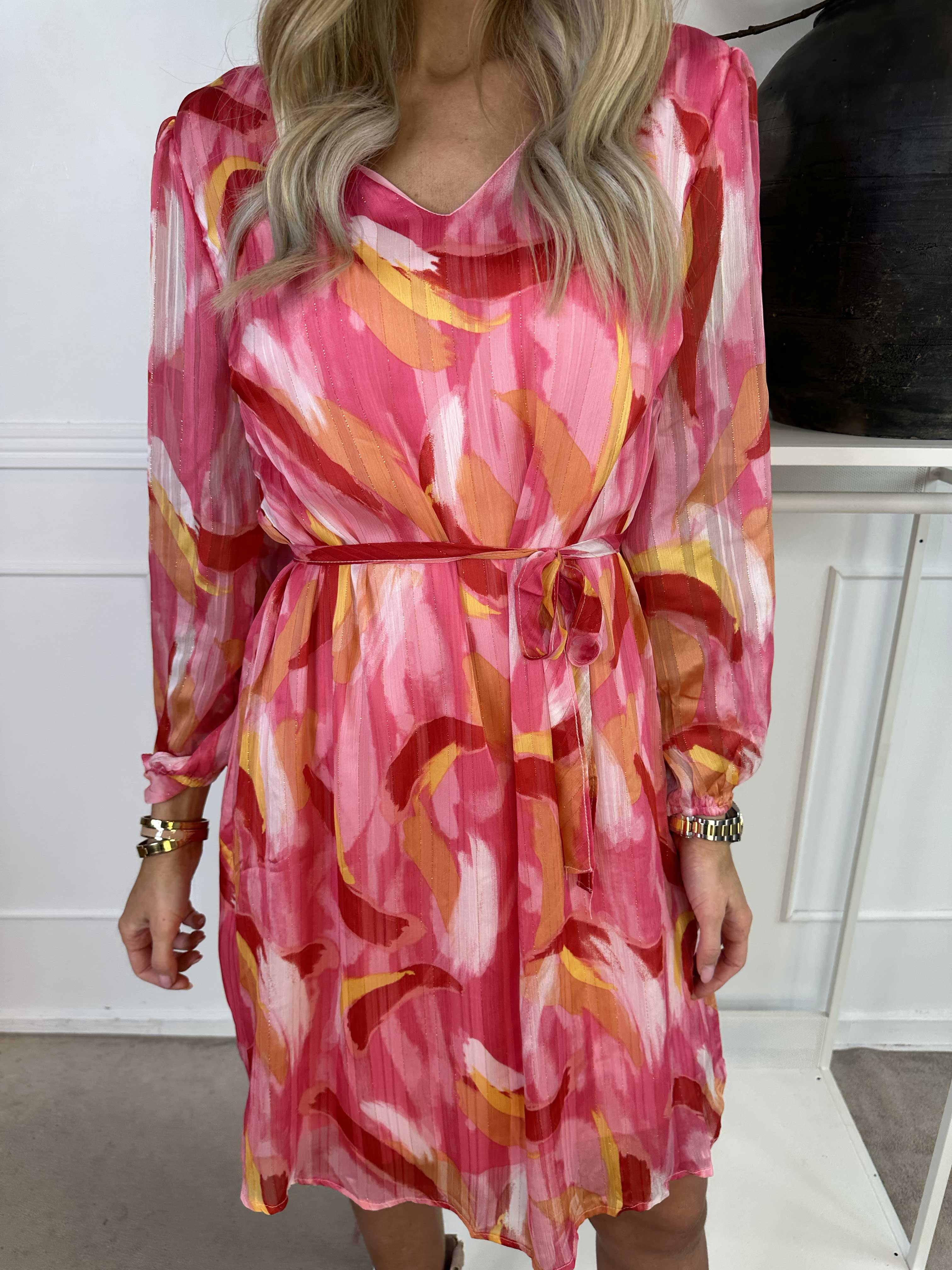 Filipa - Mönstrad tunikaklänning med glittertrådar